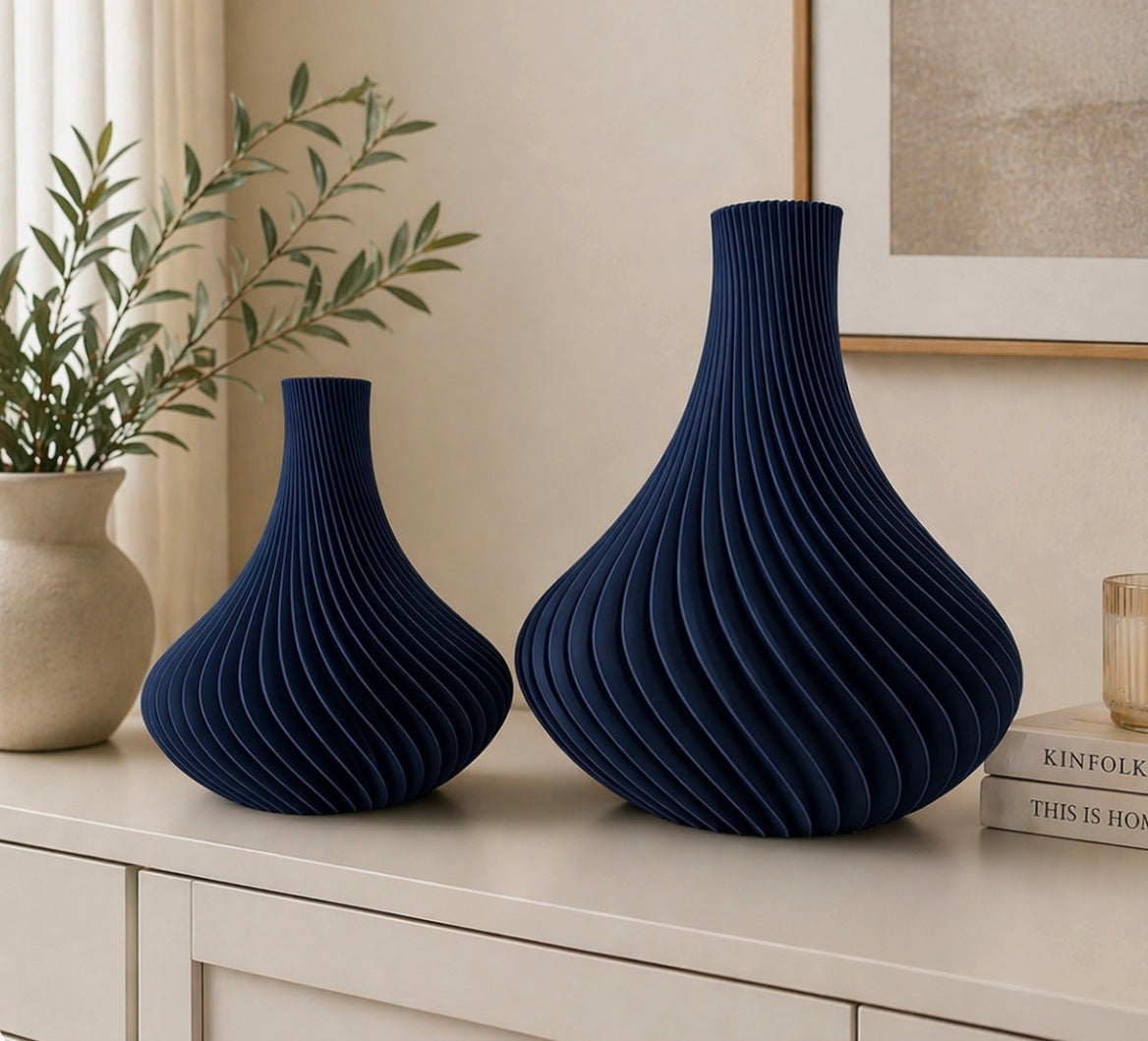 modern 3D printed vase set