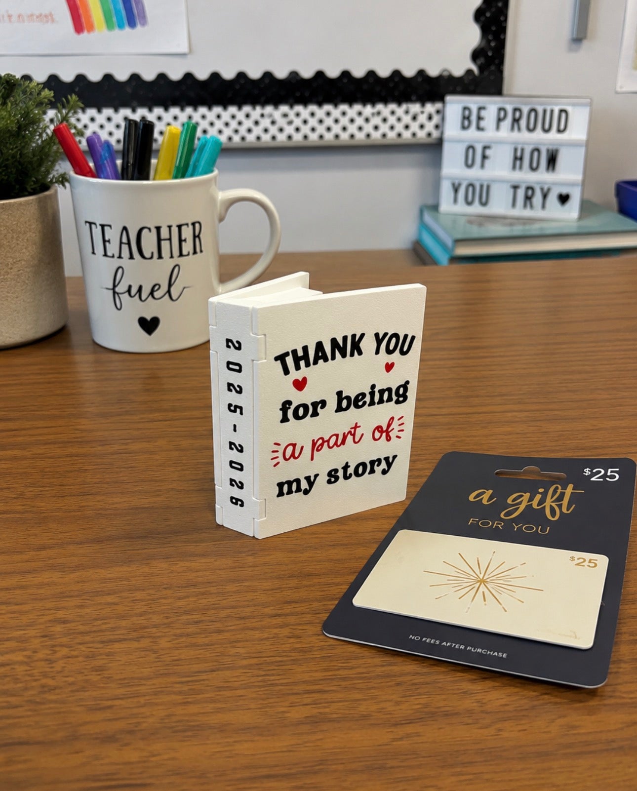 Teacher appreciation gift card holder