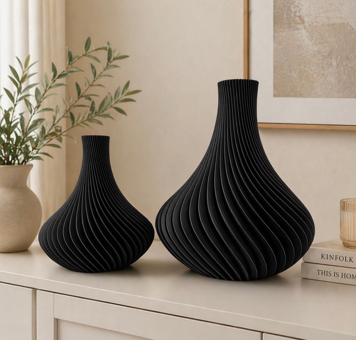 modern 3D printed vase set