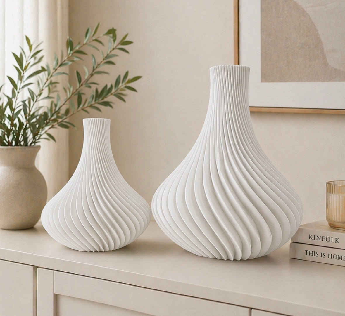 modern 3D printed vase set