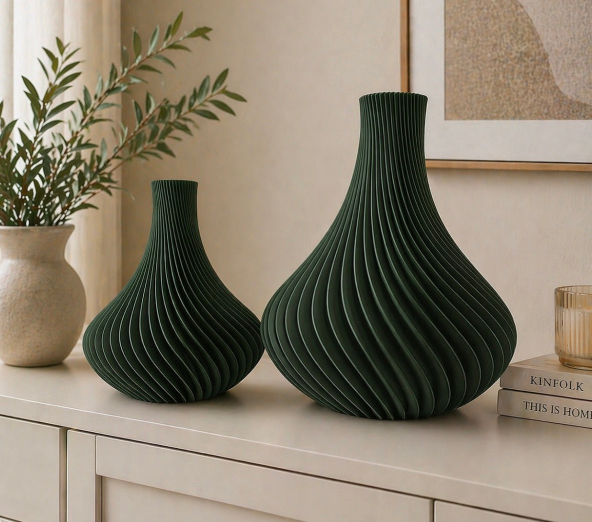 modern 3D printed vase set